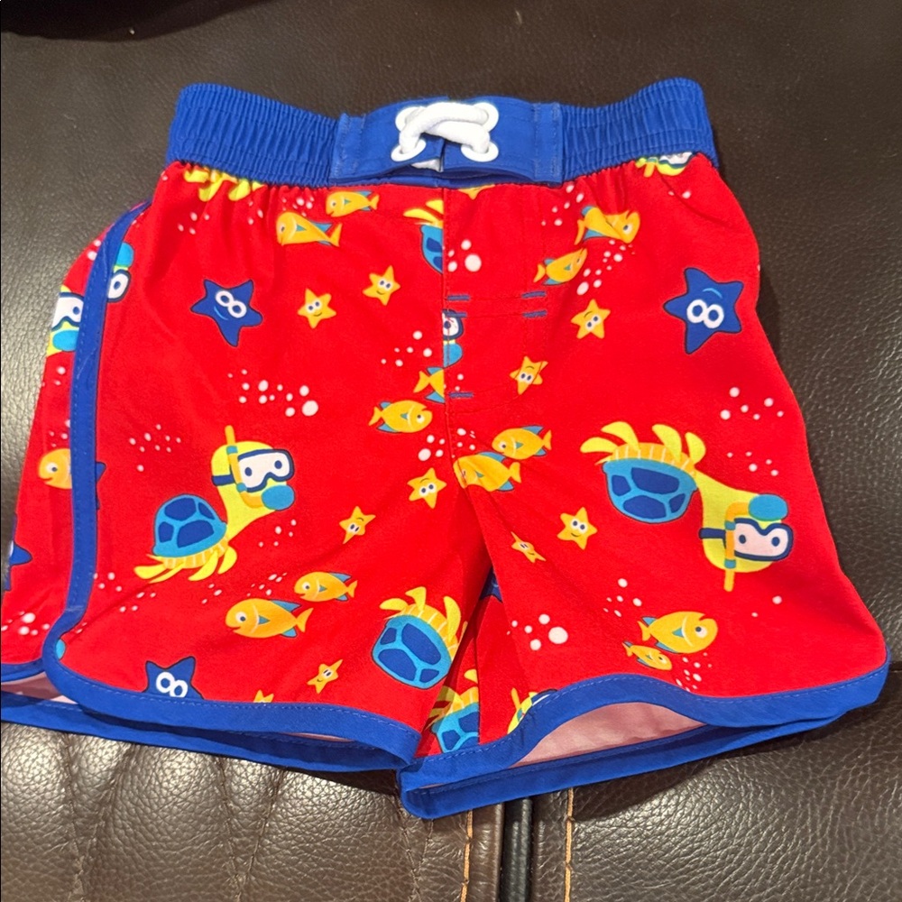 Wonder Nation NWT Red Swim Trunks with Blue Trim